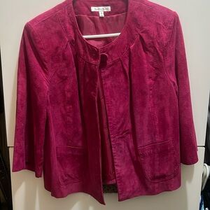 Suede Jacket size 8 Fuschia Yvonne & Marie